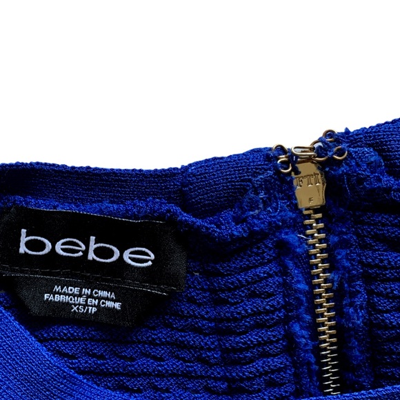 Bebe Vintage Ensemble Knit Skirt and Sleeveless Blue Bodycon Coordinating Top - Picture 5 of 6